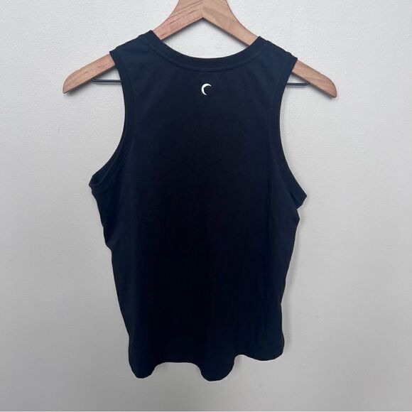 Zyia Active Tank Top Black Sleeveless Muscle Tee Size Medium Pink Logo - Picture 7 of 10